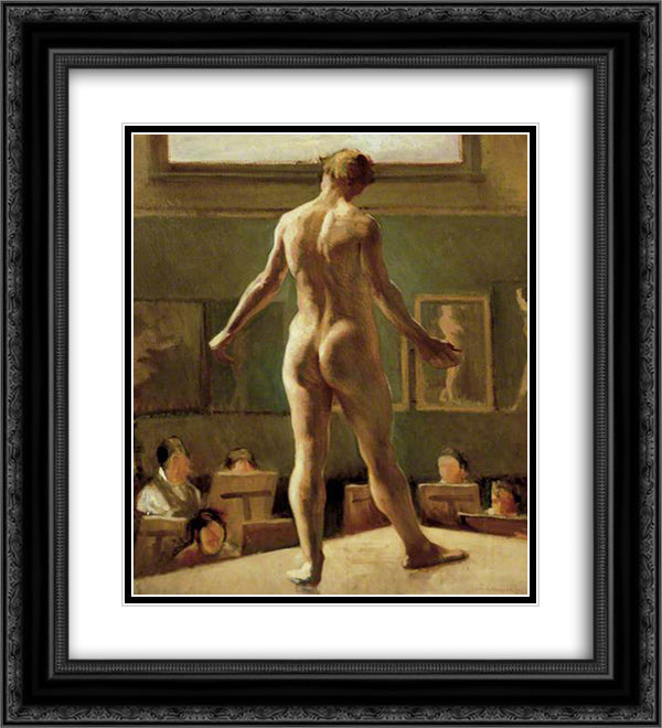 Male Figure Standing 20x22 Black Ornate Wood Framed Art Print Poster with Double Matting by Wadsworth, Edward
