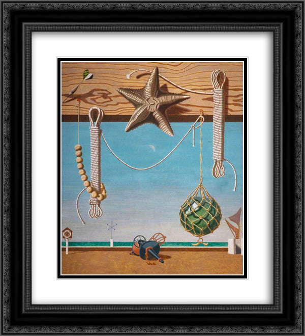 Marine Set 20x22 Black Ornate Wood Framed Art Print Poster with Double Matting by Wadsworth, Edward