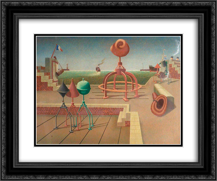 Satellitium 24x20 Black Ornate Wood Framed Art Print Poster with Double Matting by Wadsworth, Edward