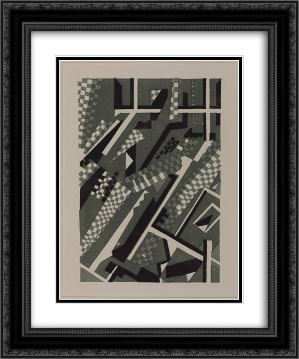 The Open Window 20x24 Black Ornate Wood Framed Art Print Poster with Double Matting by Wadsworth, Edward