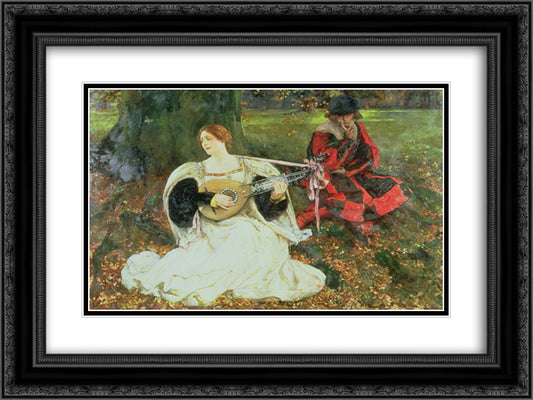 Fair Is My Love 24x18 Black Ornate Wood Framed Art Print Poster with Double Matting by Abbey, Edwin Austin