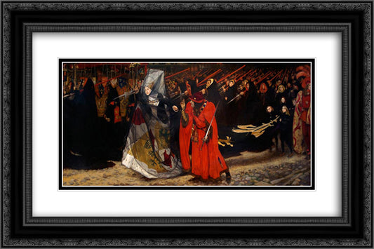 Richard, Duke of Gloucester, and the Lady Anne 24x16 Black Ornate Wood Framed Art Print Poster with Double Matting by Abbey, Edwin Austin