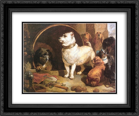 Alexander and Diogenes 24x20 Black Ornate Wood Framed Art Print Poster with Double Matting by Landseer, Edwin Henry