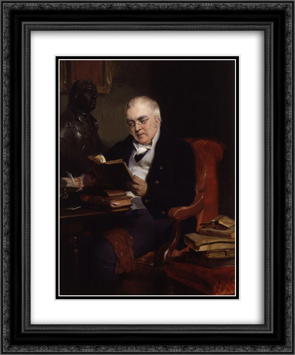 John Allen 20x24 Black Ornate Wood Framed Art Print Poster with Double Matting by Landseer, Edwin Henry