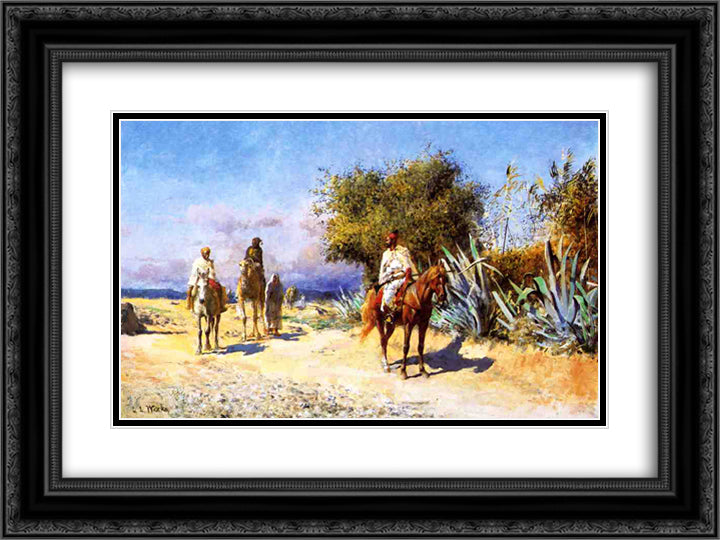 Arabs on the Move 24x18 Black Ornate Wood Framed Art Print Poster with Double Matting by Weeks, Edwin Lord