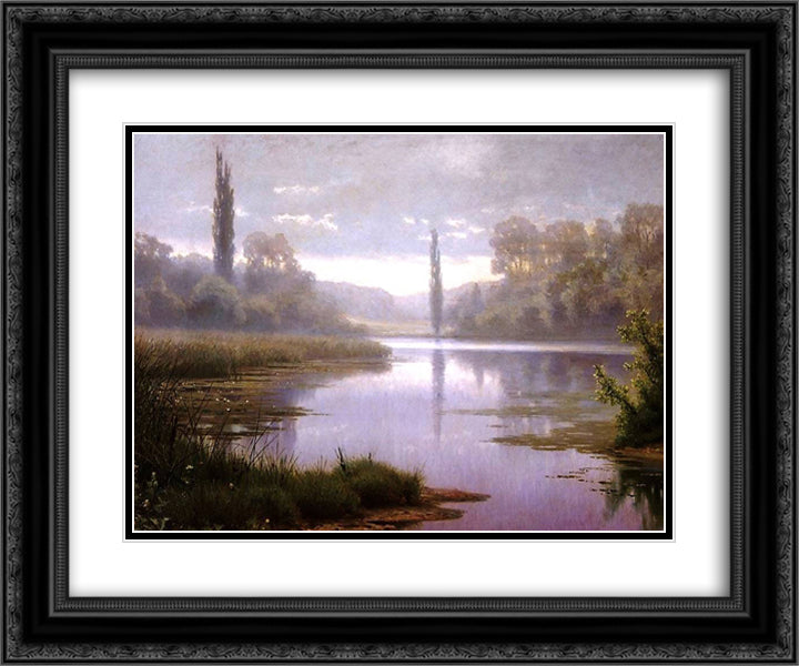 Cobweb Morning 24x20 Black Ornate Wood Framed Art Print Poster with Double Matting by Volkov, Efim