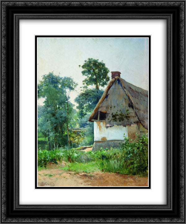 Landscape with an Abandoned House 20x24 Black Ornate Wood Framed Art Print Poster with Double Matting by Volkov, Efim