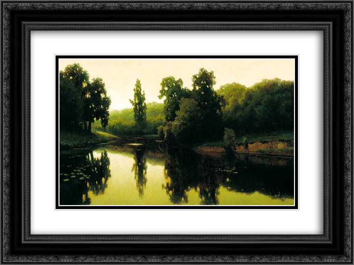 Warm Evening 24x18 Black Ornate Wood Framed Art Print Poster with Double Matting by Volkov, Efim