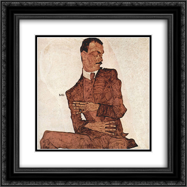 Arthur Roessler 20x20 Black Ornate Wood Framed Art Print Poster with Double Matting by Schiele, Egon