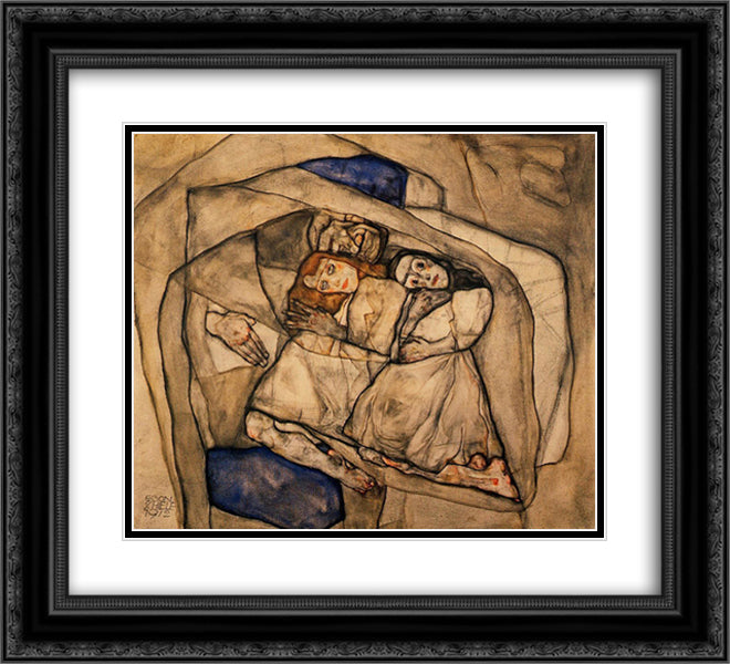 Conversion 22x20 Black Ornate Wood Framed Art Print Poster with Double Matting by Schiele, Egon