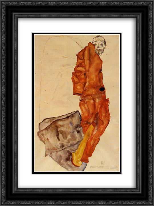 Hindering the Artist is a Crime, It is Murdering Life in the Bud 18x24 Black Ornate Wood Framed Art Print Poster with Double Matting by Schiele, Egon