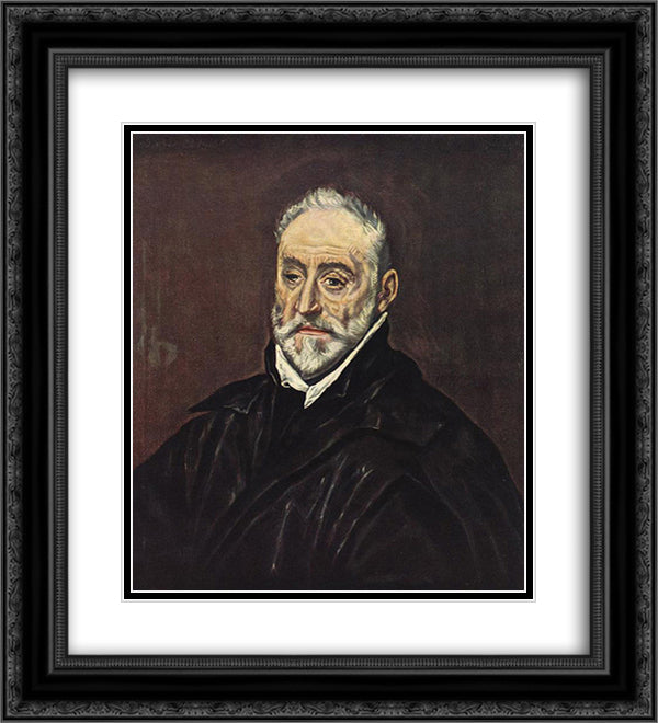 Antonio de Covarrubias 20x22 Black Ornate Wood Framed Art Print Poster with Double Matting by El Greco