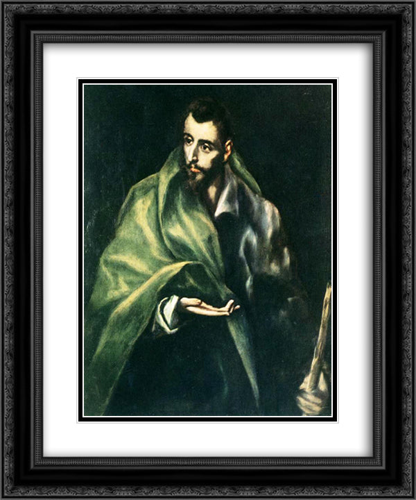 Apostle St. James the Greater 20x24 Black Ornate Wood Framed Art Print Poster with Double Matting by El Greco