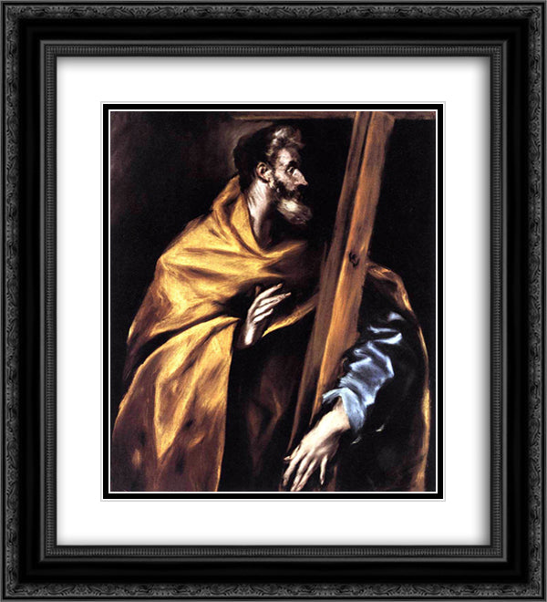 Apostle St. Philip 20x22 Black Ornate Wood Framed Art Print Poster with Double Matting by El Greco