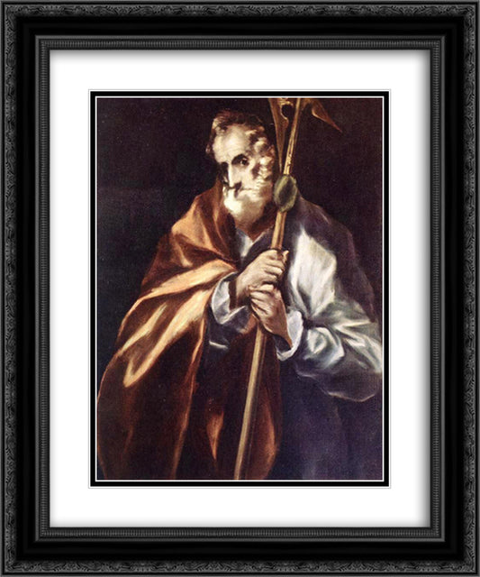 Apostle St. Thaddeus (Jude) 20x24 Black Ornate Wood Framed Art Print Poster with Double Matting by El Greco