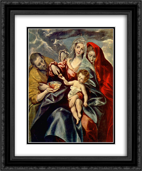 Holy Family 20x24 Black Ornate Wood Framed Art Print Poster with Double Matting by El Greco