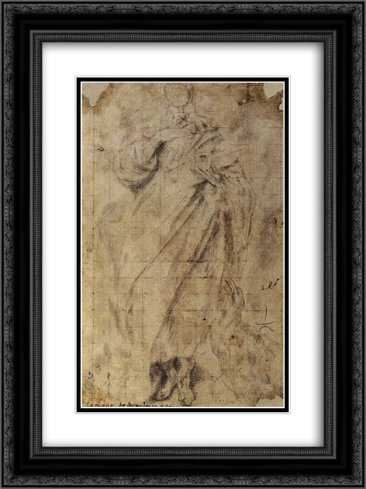 not identified 18x24 Black Ornate Wood Framed Art Print Poster with Double Matting by El Greco