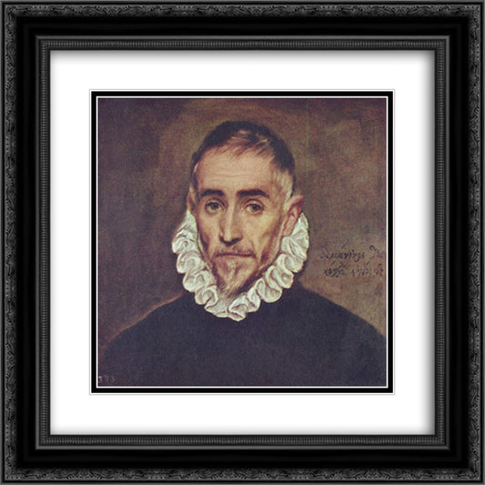 Portrait of an elder nobleman 20x20 Black Ornate Wood Framed Art Print Poster with Double Matting by El Greco