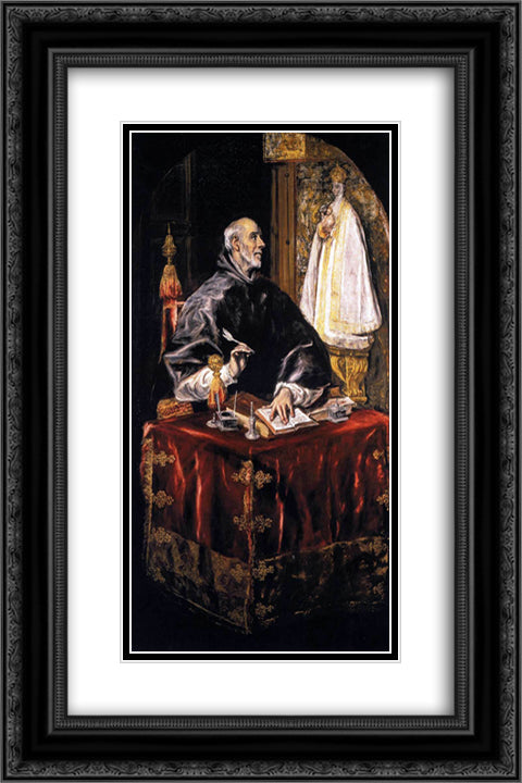 St. Idelfonso 16x24 Black Ornate Wood Framed Art Print Poster with Double Matting by El Greco