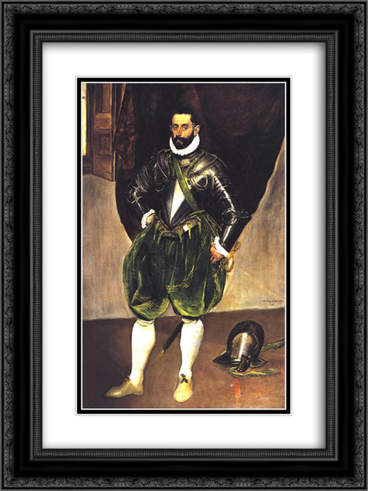 Vincenzo Anastagi 18x24 Black Ornate Wood Framed Art Print Poster with Double Matting by El Greco