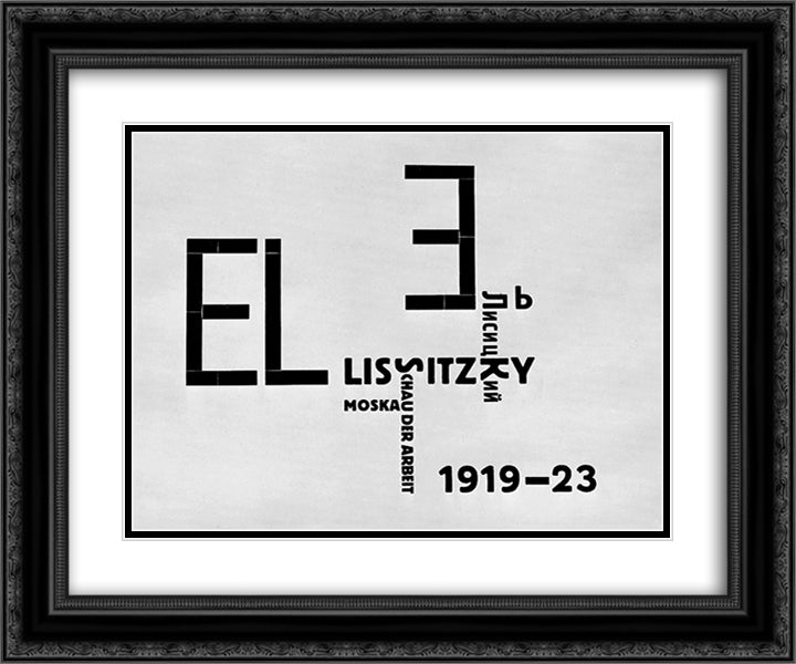 Catalog cover 24x20 Black Ornate Wood Framed Art Print Poster with Double Matting by Lissitzky, El