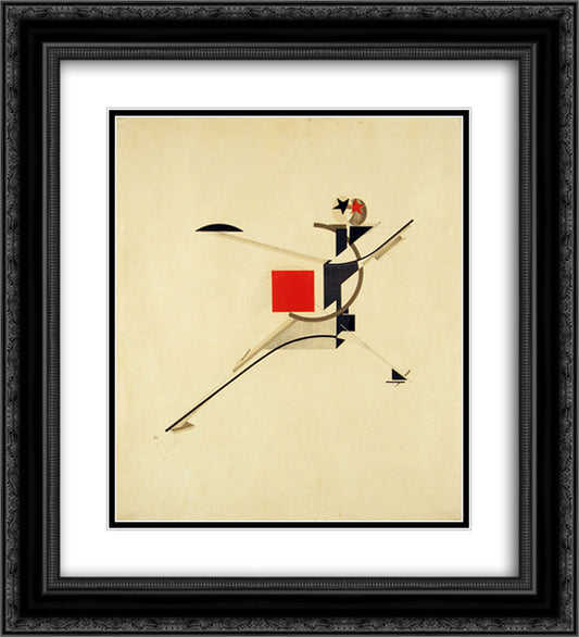 New Man 20x22 Black Ornate Wood Framed Art Print Poster with Double Matting by Lissitzky, El