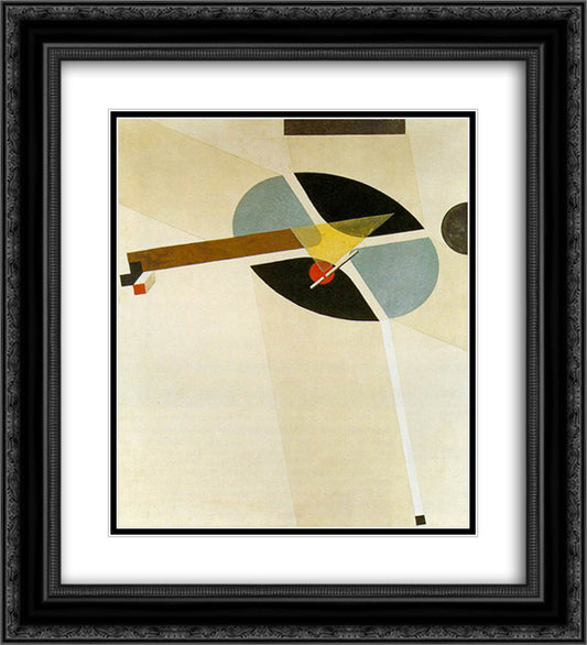 Proun G7 20x22 Black Ornate Wood Framed Art Print Poster with Double Matting by Lissitzky, El