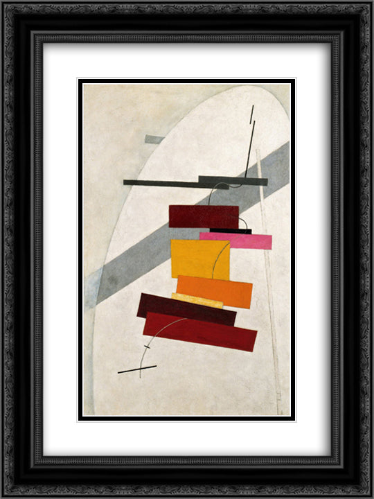 Untitled 18x24 Black Ornate Wood Framed Art Print Poster with Double Matting by Lissitzky, El