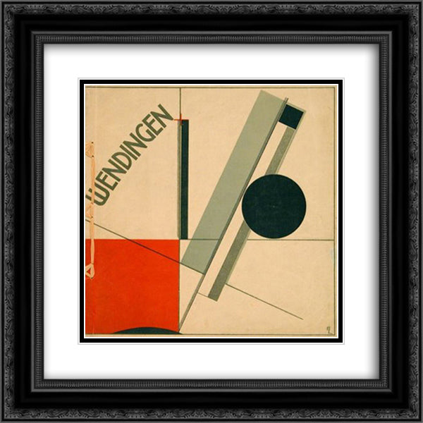 Wendingen 20x20 Black Ornate Wood Framed Art Print Poster with Double Matting by Lissitzky, El