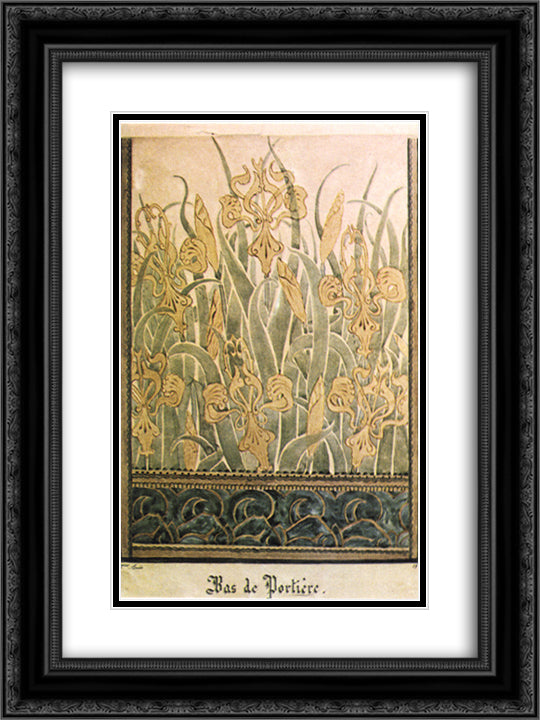 BAS DE PORTIERE 18x24 Black Ornate Wood Framed Art Print Poster with Double Matting by Visconti, Eliseu