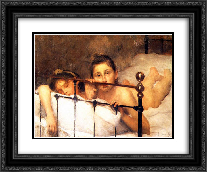 In the Summer 24x20 Black Ornate Wood Framed Art Print Poster with Double Matting by Visconti, Eliseu