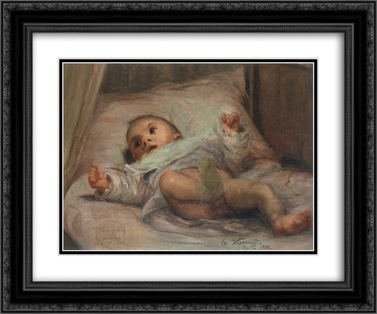 My Child Tobias at Six Months 24x20 Black Ornate Wood Framed Art Print Poster with Double Matting by Visconti, Eliseu