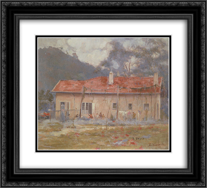 My House 22x20 Black Ornate Wood Framed Art Print Poster with Double Matting by Visconti, Eliseu