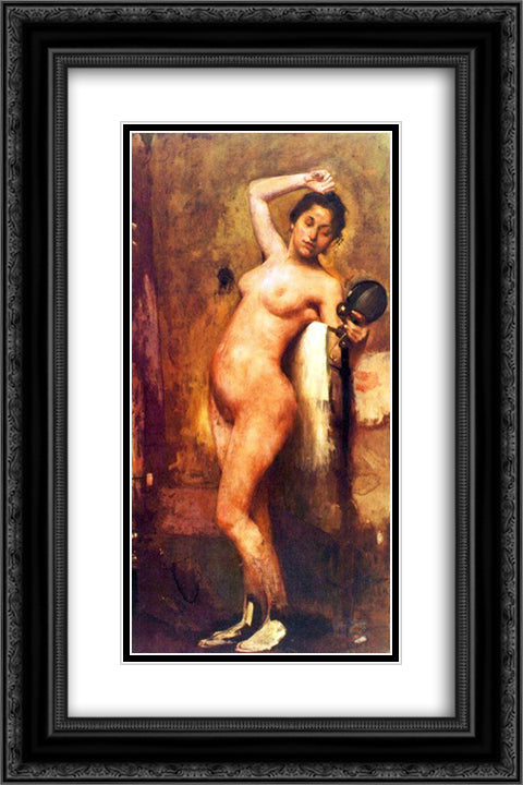 Nude 16x24 Black Ornate Wood Framed Art Print Poster with Double Matting by Visconti, Eliseu