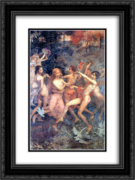 Oreadas 18x24 Black Ornate Wood Framed Art Print Poster with Double Matting by Visconti, Eliseu