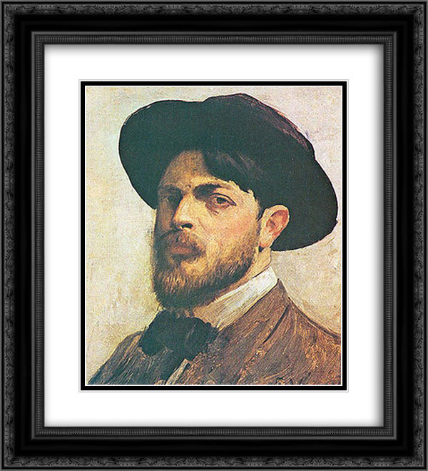 Self Portrait 20x22 Black Ornate Wood Framed Art Print Poster with Double Matting by Visconti, Eliseu