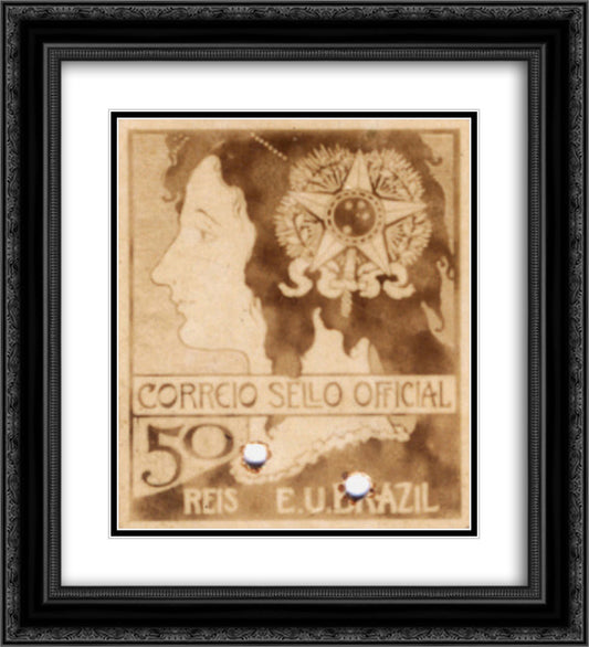 SELO 50 REIS 20x22 Black Ornate Wood Framed Art Print Poster with Double Matting by Visconti, Eliseu