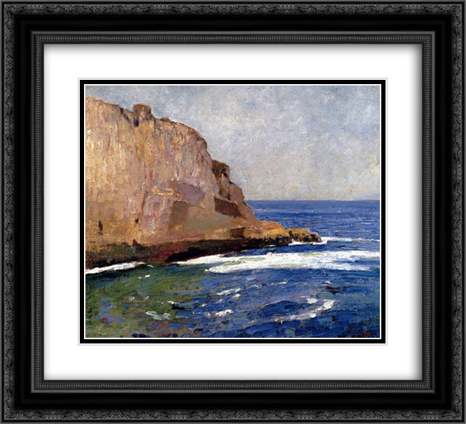 Bald Head Cliff, York, Maine 22x20 Black Ornate Wood Framed Art Print Poster with Double Matting by Carlsen, Emil