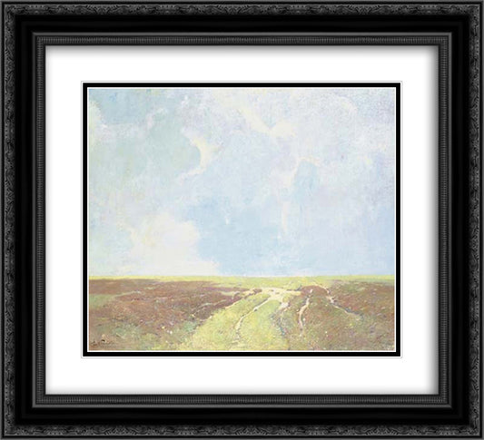 Marsh Landscape 22x20 Black Ornate Wood Framed Art Print Poster with Double Matting by Carlsen, Emil