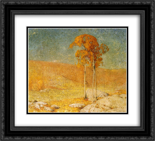 October Summer 22x20 Black Ornate Wood Framed Art Print Poster with Double Matting by Carlsen, Emil