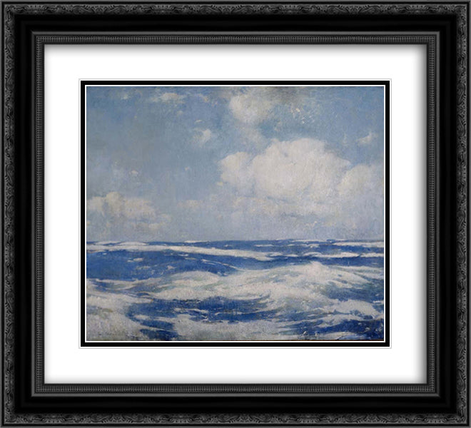 Open Sea 22x20 Black Ornate Wood Framed Art Print Poster with Double Matting by Carlsen, Emil