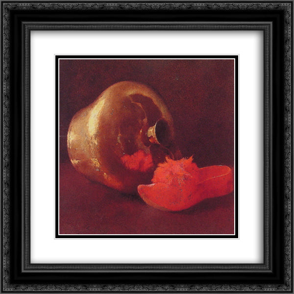 Ruby Reflection 20x20 Black Ornate Wood Framed Art Print Poster with Double Matting by Carlsen, Emil