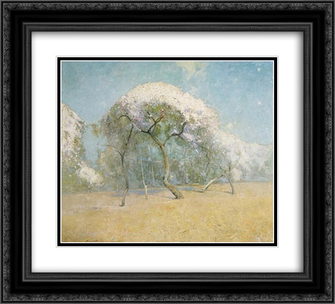 Spring Landscape 22x20 Black Ornate Wood Framed Art Print Poster with Double Matting by Carlsen, Emil