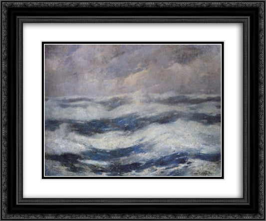 The Sky and the Ocean 24x20 Black Ornate Wood Framed Art Print Poster with Double Matting by Carlsen, Emil