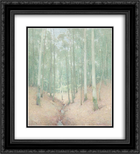 Wood Interior 20x22 Black Ornate Wood Framed Art Print Poster with Double Matting by Carlsen, Emil