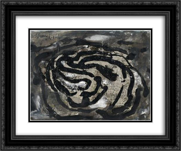 Untitled (EL X) 24x20 Black Ornate Wood Framed Art Print Poster with Double Matting by Schumacher, Emil