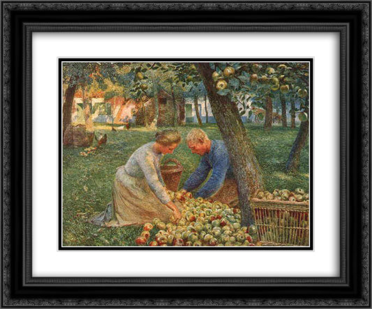 Orchard in Flanders 24x20 Black Ornate Wood Framed Art Print Poster with Double Matting by Claus, Emile