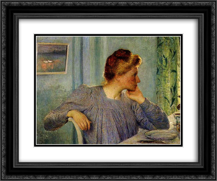 Portrait de Madame Claus 24x20 Black Ornate Wood Framed Art Print Poster with Double Matting by Claus, Emile