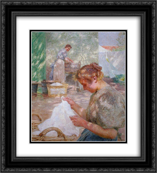 Sunny Day 20x22 Black Ornate Wood Framed Art Print Poster with Double Matting by Claus, Emile