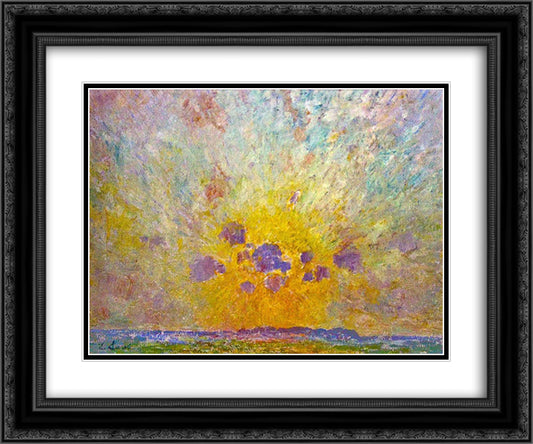 Zonnegloed 24x20 Black Ornate Wood Framed Art Print Poster with Double Matting by Claus, Emile